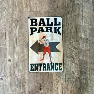 Vintage Ball Park Entrance Retro Metal Sign